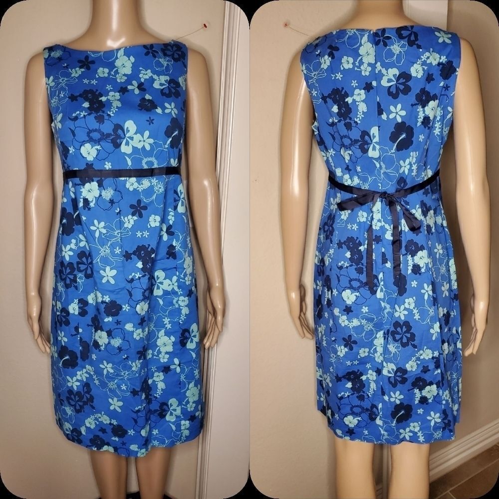 Motherhood Blue floral maternity knee casual dress.